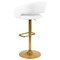 Merrick Lane Rothko Modern Bar Stool Rounded Mid-Back Stool With Height Adjustable Swivel Seat